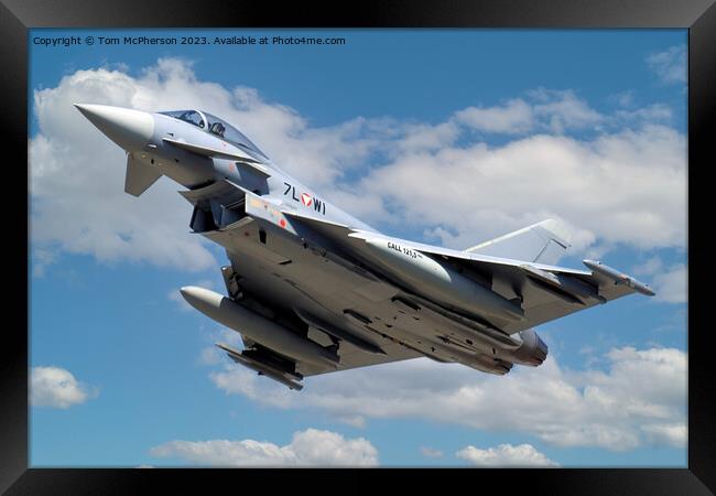 "Effortless Grace: A Fighter Jet Pierces the Cloud Framed Print by Tom McPherson