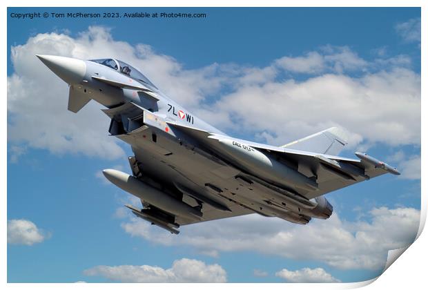"Effortless Grace: A Fighter Jet Pierces the Cloud Print by Tom McPherson