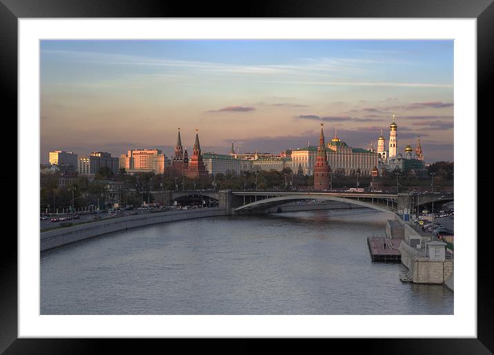 Wonderful light over Moscow river Framed Mounted Print by Sergey Golotvin
