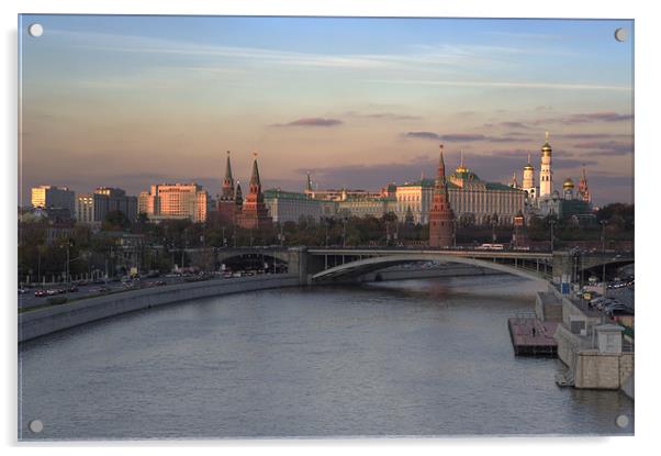 Wonderful light over Moscow river Acrylic by Sergey Golotvin