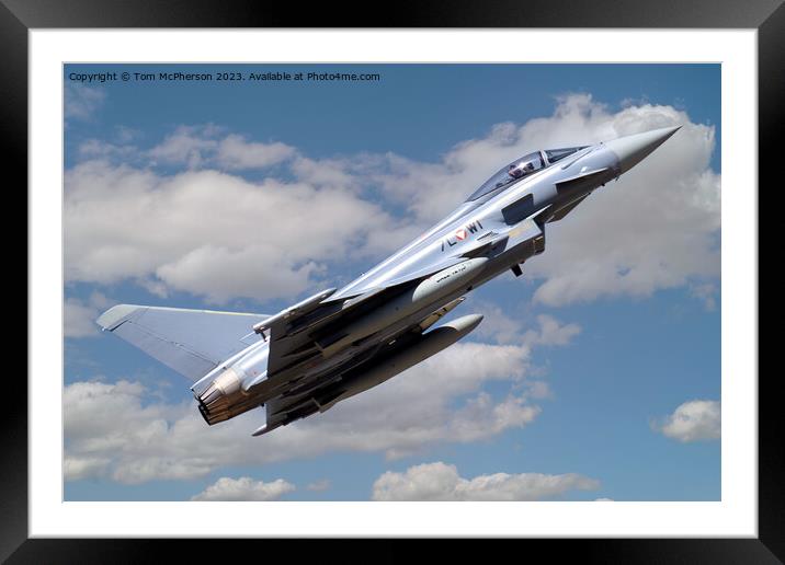 Graceful Fighter Jet Piercing the Clouds Framed Mounted Print by Tom McPherson