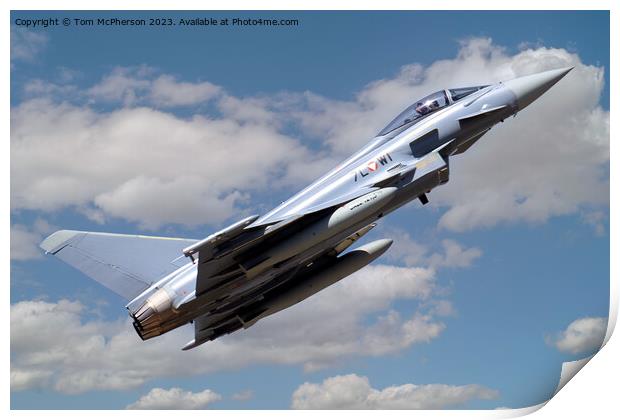 Graceful Fighter Jet Piercing the Clouds Print by Tom McPherson