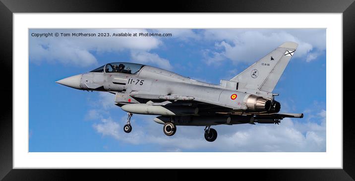 "Graceful Fighter Jet Piercing the Azure Sky" Framed Mounted Print by Tom McPherson