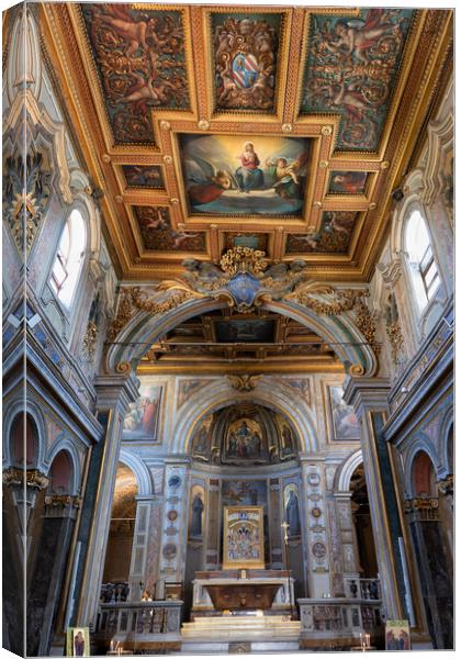 Basilica of St. Bartholomew on the Island in Rome Canvas Print by Artur Bogacki