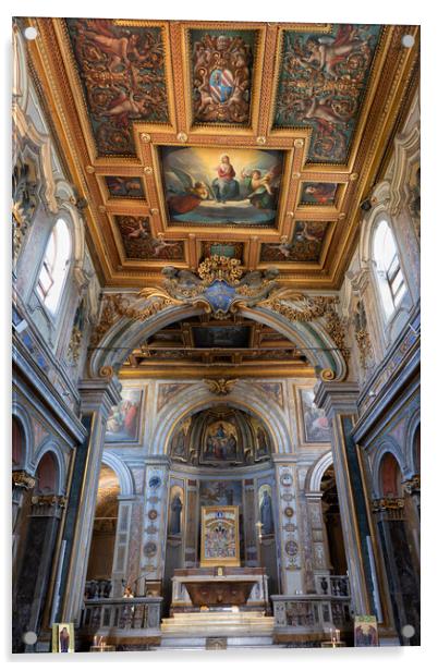 Basilica of St. Bartholomew on the Island in Rome Acrylic by Artur Bogacki