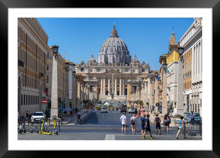 St Peter Basilica And Via della Conciliazione Framed Mounted Print by Artur Bogacki