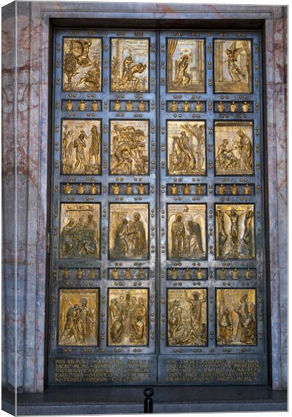 Holy Door at Basilica of St Peter in Vatican Canvas Print by Artur Bogacki