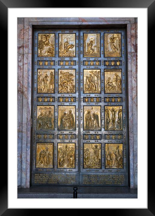 Holy Door at Basilica of St Peter in Vatican Framed Mounted Print by Artur Bogacki