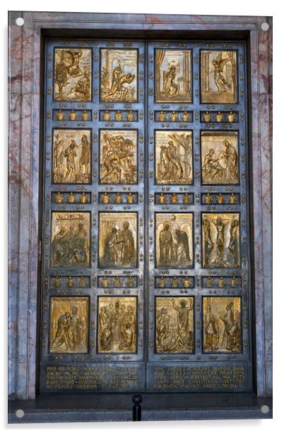 Holy Door at Basilica of St Peter in Vatican Acrylic by Artur Bogacki