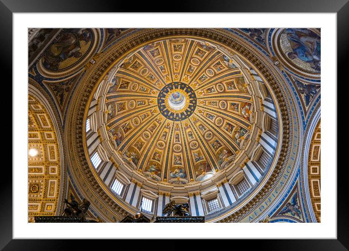 Dome of Papal Basilica of St Peter in Vatican Framed Mounted Print by Artur Bogacki