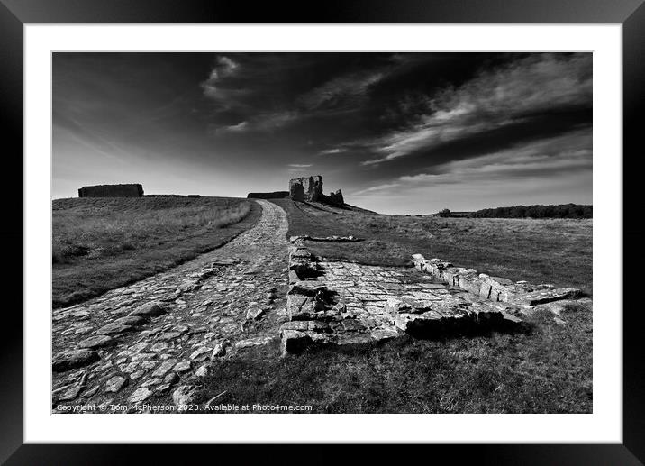 "Resilient Ruins: A Monochrome Glimpse of Duffus C Framed Mounted Print by Tom McPherson
