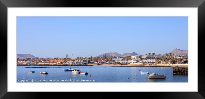 View across the bay Corralejo Fuerteventura Framed Mounted Print by Chris Warren
