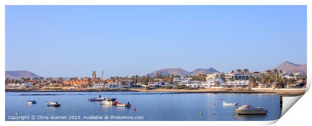 View across the bay Corralejo Fuerteventura Print by Chris Warren