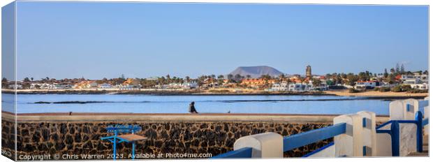 View across the bay Corralejo Fuerteventura Canvas Print by Chris Warren