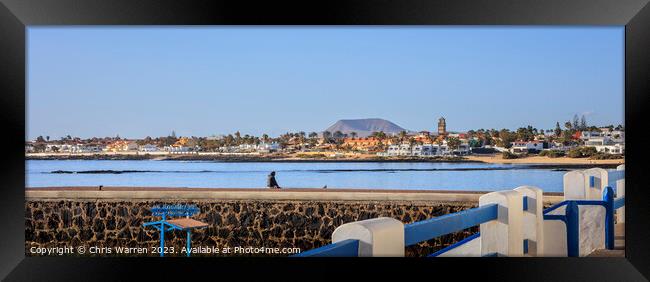 View across the bay Corralejo Fuerteventura Framed Print by Chris Warren