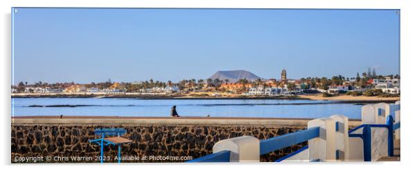 View across the bay Corralejo Fuerteventura Acrylic by Chris Warren