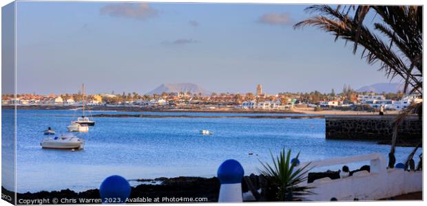 Early evening Corralejo waterfront Fuerteventura  Canvas Print by Chris Warren