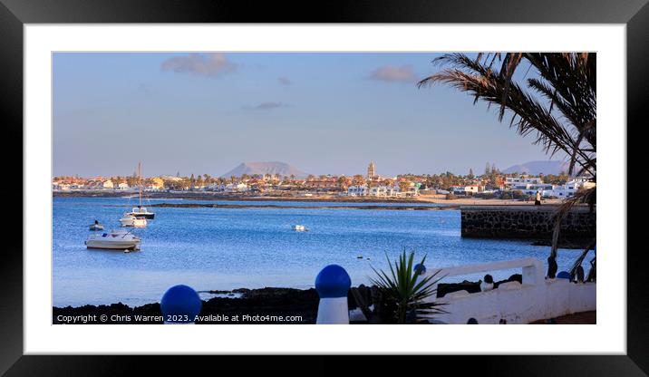 Early evening Corralejo waterfront Fuerteventura  Framed Mounted Print by Chris Warren