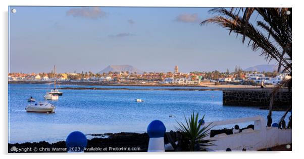 Early evening Corralejo waterfront Fuerteventura  Acrylic by Chris Warren