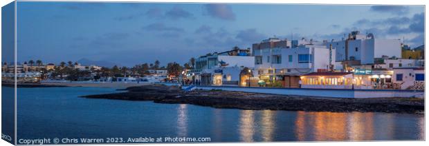Corralejo Fuerteventura Spain at twilight Canvas Print by Chris Warren