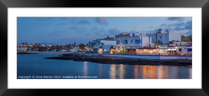 Corralejo Fuerteventura Spain at twilight Framed Mounted Print by Chris Warren