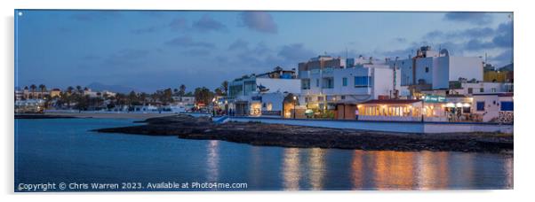 Corralejo Fuerteventura Spain at twilight Acrylic by Chris Warren