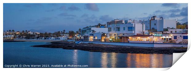 Corralejo Fuerteventura Spain at twilight Print by Chris Warren