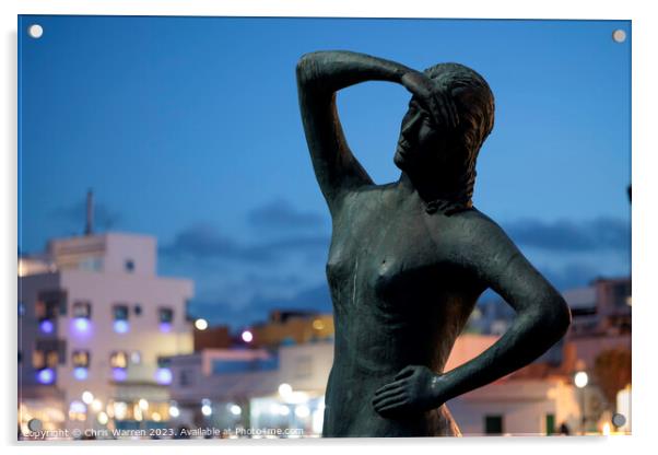 Monument on Quayside Fuerteventura Spain  Acrylic by Chris Warren