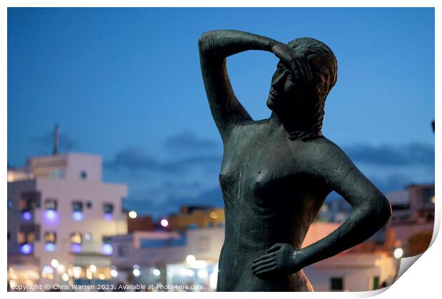 Monument on Quayside Fuerteventura Spain  Print by Chris Warren