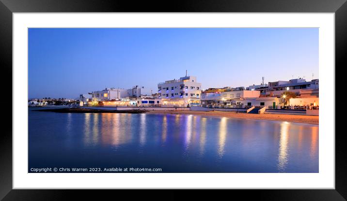 Corralejo Fuerteventura Spain at twilight Framed Mounted Print by Chris Warren