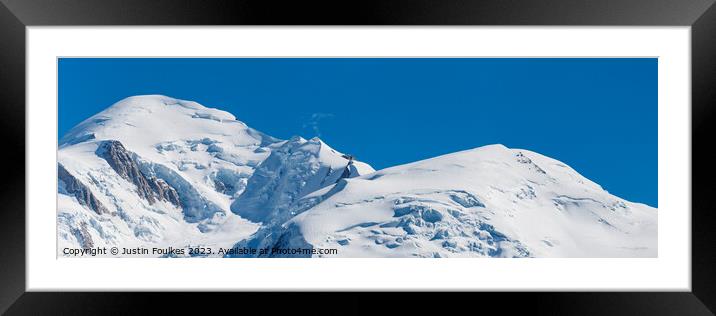 Mont Blanc and Gouter route panorama Framed Mounted Print by Justin Foulkes