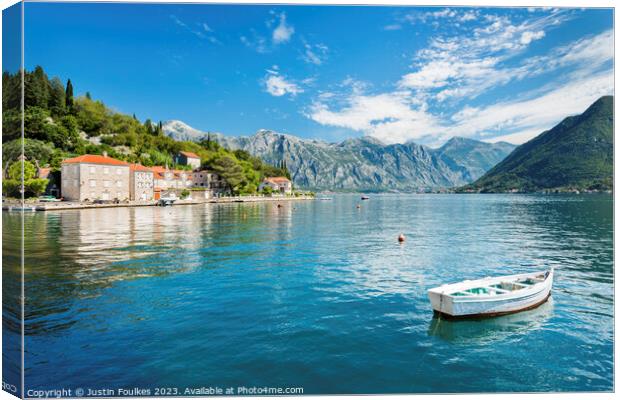 Perast, Bay of Kotor, Montenegro Canvas Print by Justin Foulkes