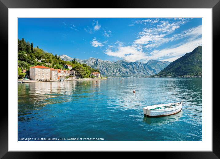 Perast, Bay of Kotor, Montenegro Framed Mounted Print by Justin Foulkes
