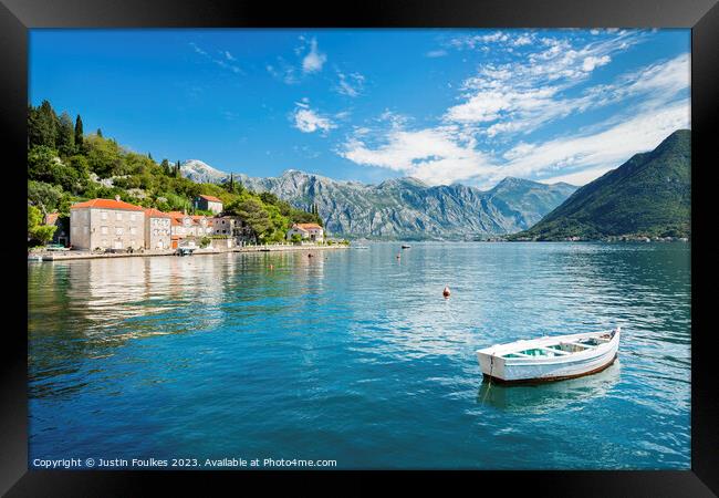 Perast, Bay of Kotor, Montenegro Framed Print by Justin Foulkes