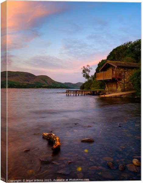 Ullswater Boathouse, Lake District Canvas Print by Nigel Wilkins
