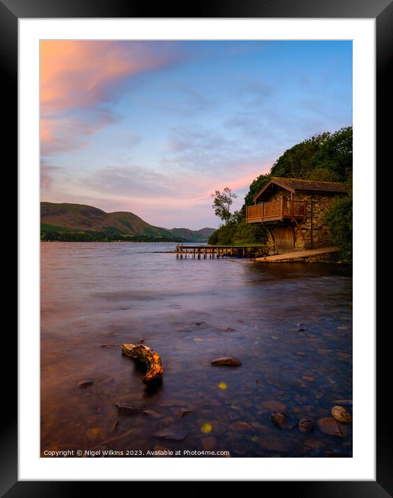 Ullswater Boathouse, Lake District Framed Mounted Print by Nigel Wilkins