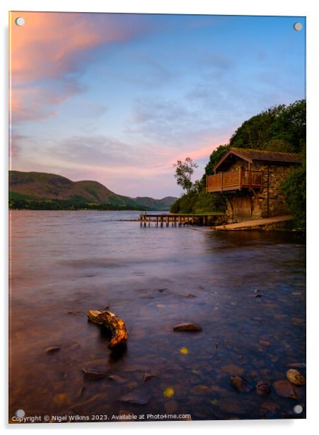 Ullswater Boathouse, Lake District Acrylic by Nigel Wilkins