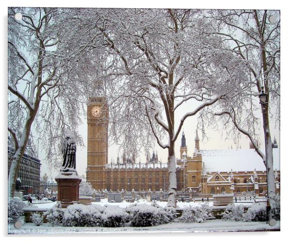 Snowy Day In Westminster Acrylic by Igor Alifanov