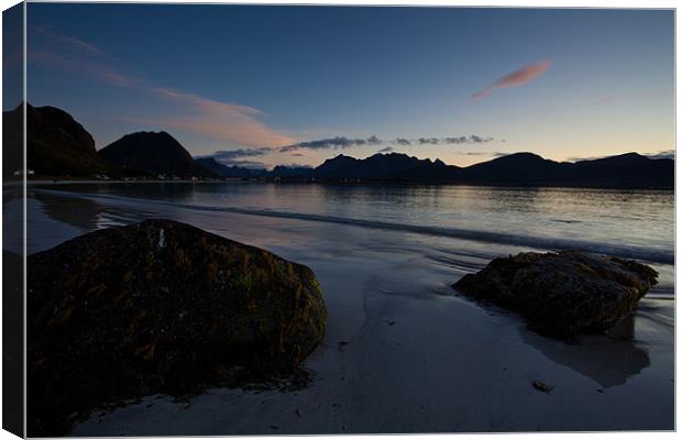 Sunset at a beach in Norway Canvas Print by Thomas Schaeffer