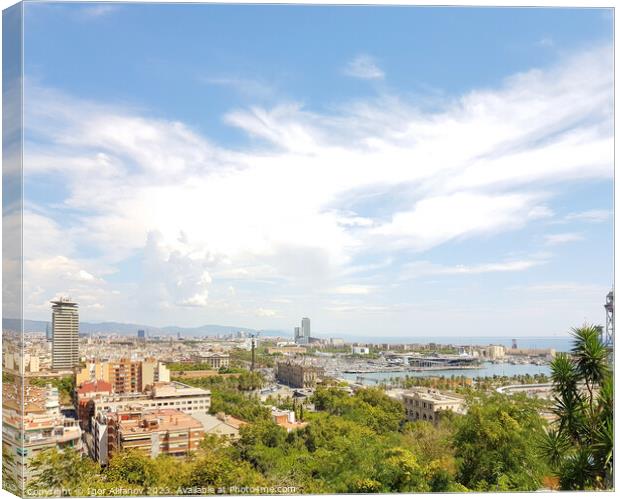 Barcelona Seen From Montjuic Canvas Print by Igor Alifanov