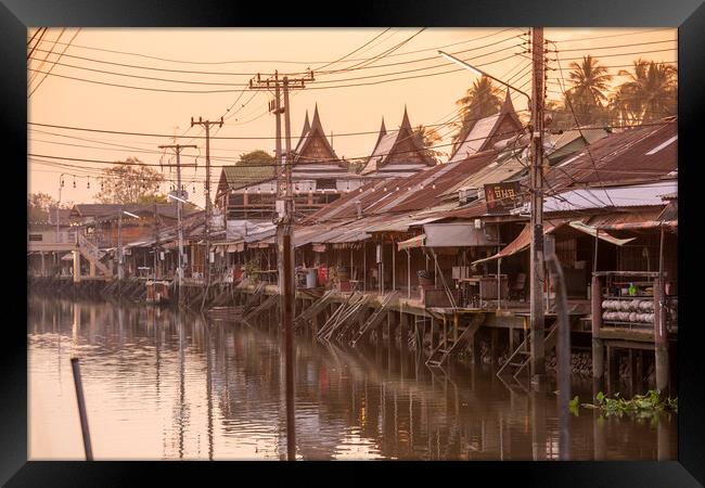 THAILAND AMPHAWA MAE KLONG RIVER  Framed Print by urs flueeler