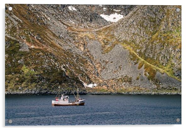 Fishing Boat in Honningsvag, Arctic Norway Acrylic by Martyn Arnold