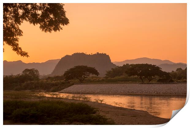 THAILAND CHIANG RAI MAE NAM KOK RIVER Print by urs flueeler