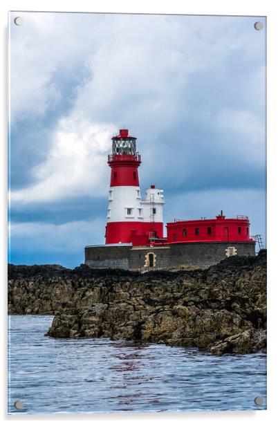 Longstone Lighthouse, Farne Islands, Northumberland, UK. Acrylic by Peter Jarvis