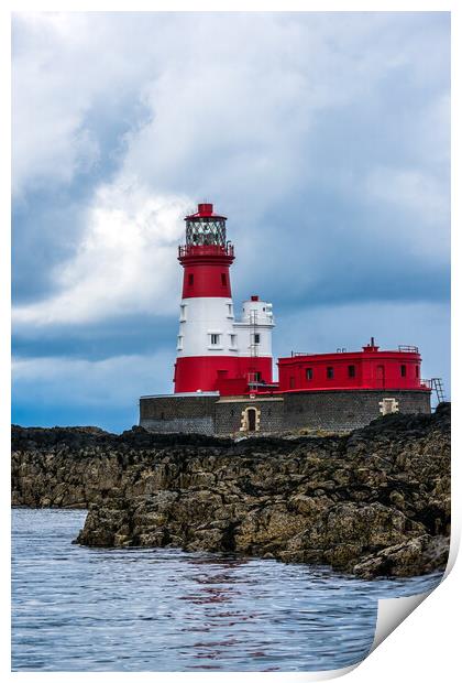 Longstone Lighthouse, Farne Islands, Northumberland, UK. Print by Peter Jarvis