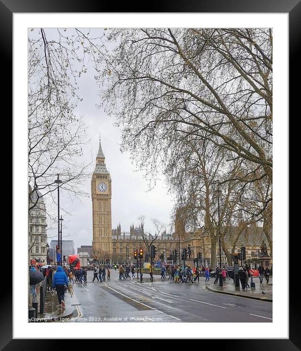 Rainy Day In Westminster Framed Mounted Print by Igor Alifanov