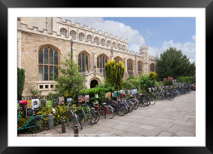 Great St. Marys Church bikes in Cambridge UK Framed Mounted Print by Simon Bratt LRPS