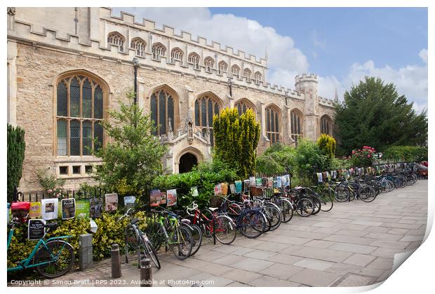 Great St. Marys Church bikes in Cambridge UK Print by Simon Bratt LRPS