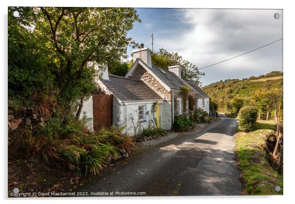 Welsh Cottage, Llanbedrog Acrylic by David Macdiarmid