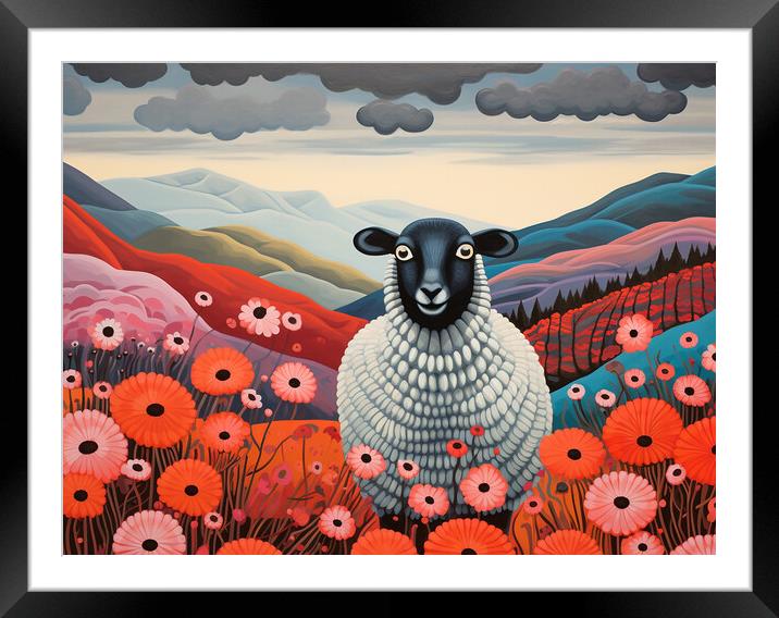 Swaledale Sheep Framed Mounted Print by Steve Smith